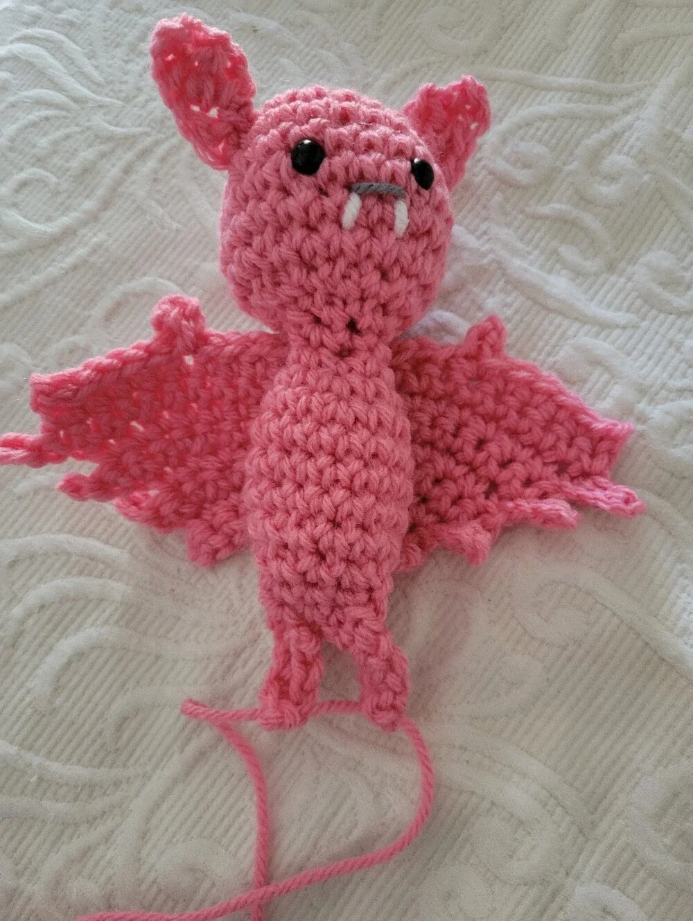 Halloween Green Bat Dangler Spooky Sweet Shabby Decor Holiday Car House Crochet